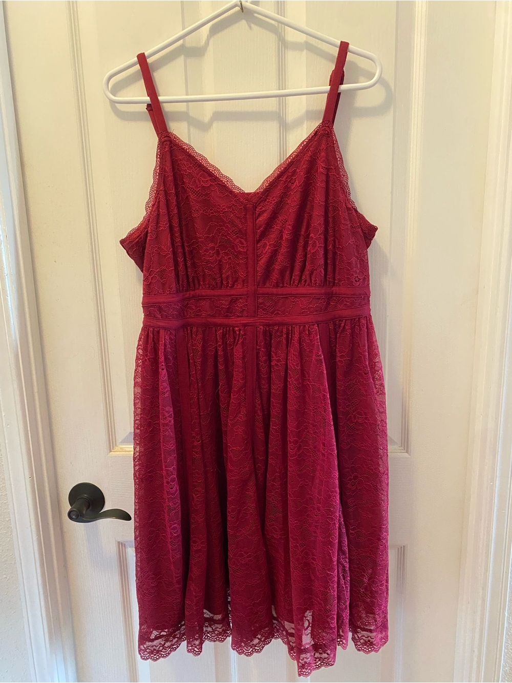 torrid Red Lace Midi Dress with Spaghetti Straps